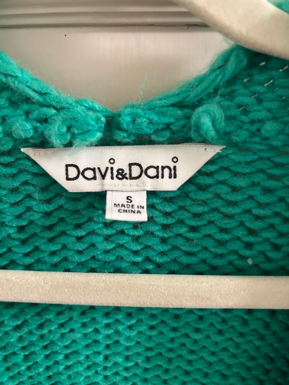 DAVI & DANI Teal Open-Front Star Cardigan with Pink, Orange & Yellow Accents - Picture 2 of 2